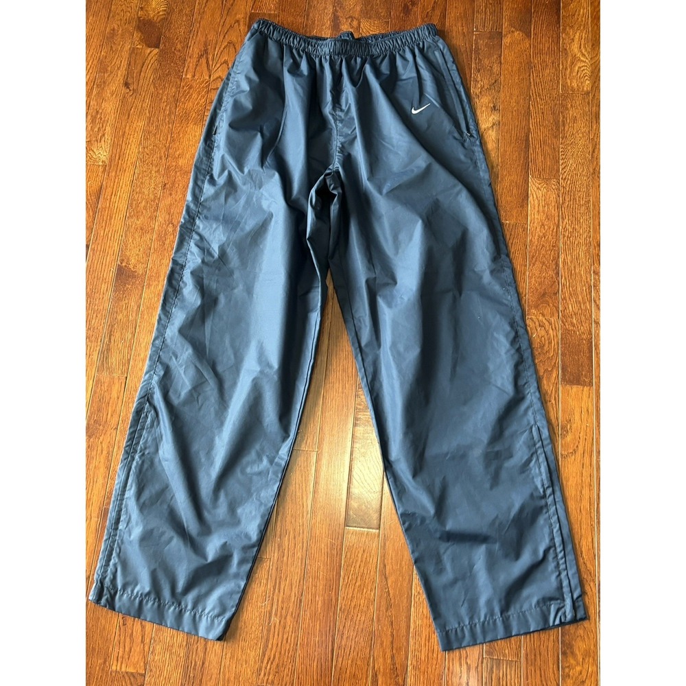 Vintage 90s Nike Team Blue UnLined Windbreaker Track Pants Black Y2K Mens XL